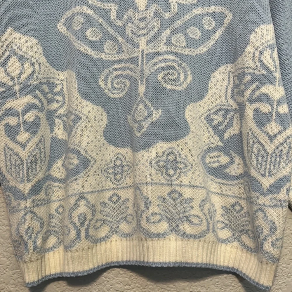 Vintage Floral Chunky Knit Sweater